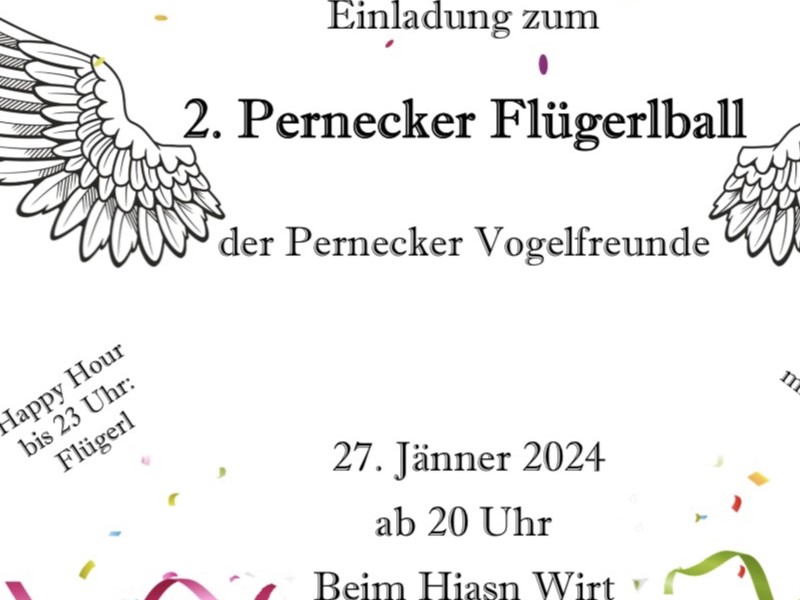 Motivbild der Seite: Pernecker Vogelfreunde laden zum Flügerlball am 27.01.2024 ein